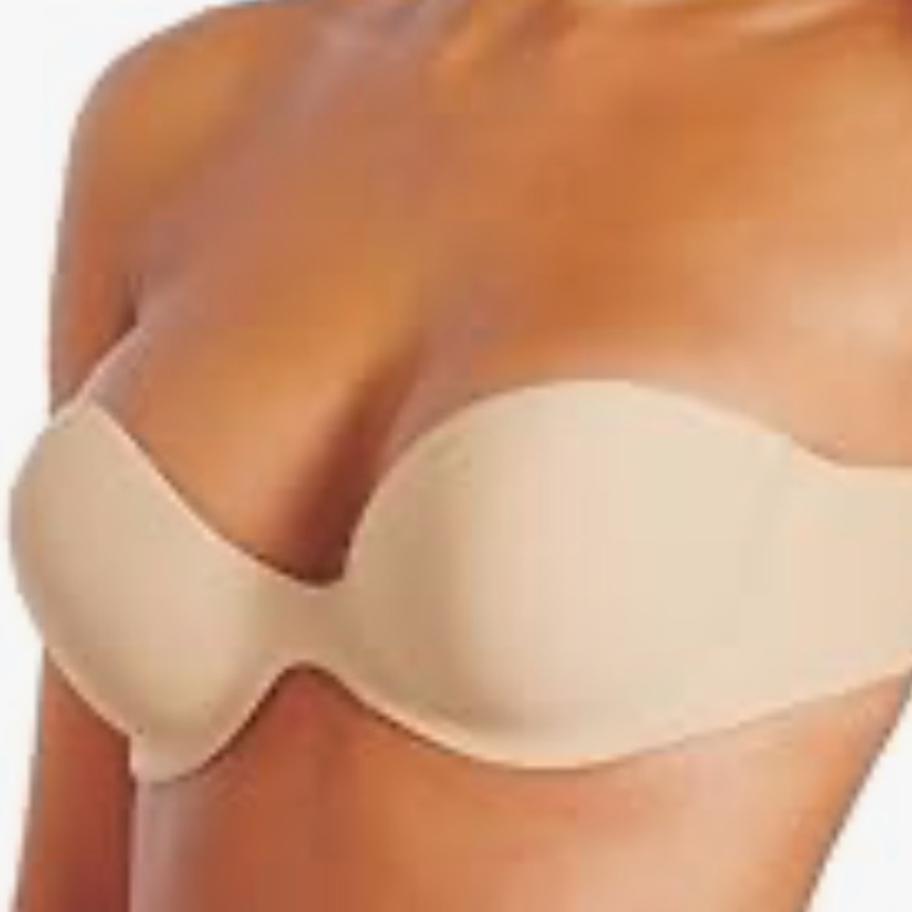 Divine‎ Strapless Push Up Bra Self Adhesive Wings Nude Beige Womens Size C Cup